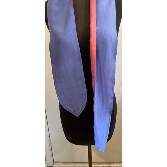 Vintage 1970’s Two Sided All Silk Sash/Scarf  Pink Lavender Solid Design 59" x 5 - Picture 3 of 7